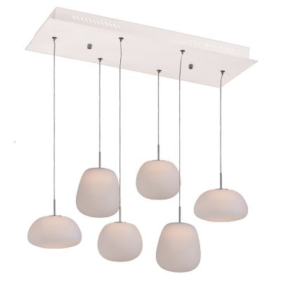 Huxe Nereza LED Linear Chandelier - Color: White - Size: 6 light