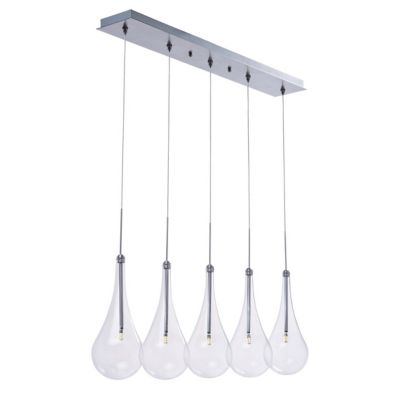 Huxe Lauretta E2 Linear Chandelier - Color: Clear - Size: 5 light