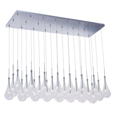 Huxe Lauretta E2 Linear Chandelier - Color: Clear - Size: 24 light