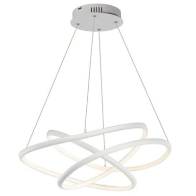 Huxe Zeta LED Pendant Light - Color: White - Size: Medium