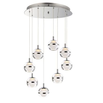 Huxe Sylvana LED Multi-Light Pendant Light - Color: White - Size: 8 light