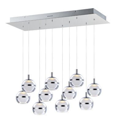 Huxe Sylvana LED Multi-Light Pendant Light - Color: White - Size: 10 light