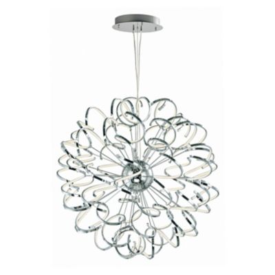 Huxe Vivere Foyer LED Pendant Light - Color: Silver - Size: Large