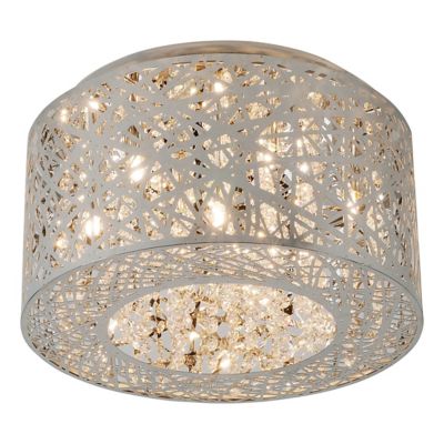 Huxe Karmelo Flushmount Light - Color: Silver - Size: Small