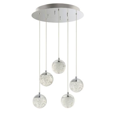 Huxe Carlato LED Multi Light Pendant - Color: Silver - Size: 5 light