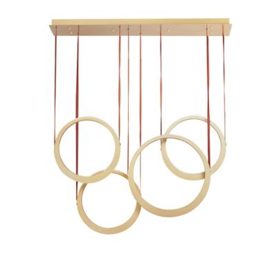 Huxe Palmiro LED Linear Chandelier - Color: Brass - Size: 4 light