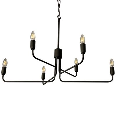 Huxe Tenley 3 Tier Chandelier - Color: Black - Size: Medium