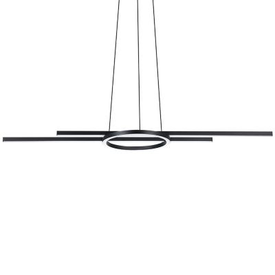 Huxe Iker LED Linear Chandelier Light - Color: Black