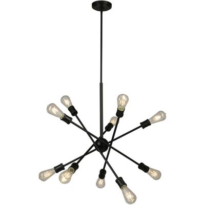 Eglo Etris Row Pendant Light - Color: Black - Size: 10 light - 203947A