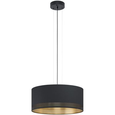 Eglo Esteperra Drum Pendant Light - Color: Black - Size: Medium - 99274A