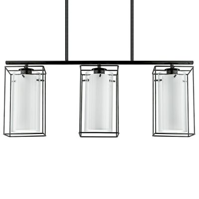 Eglo Loncino Island Pendant Light - Color: Black - Size: 3 light - 205297A