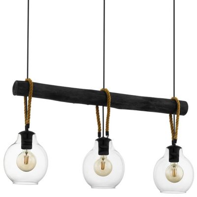 Eglo Roding Linear Pendant Light - Color: Black - Size: 3 light - 43618A