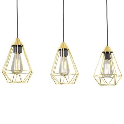 Eglo Tarbes Linear Pendant Light - Color: Brass - Size: 3 light - 43682A