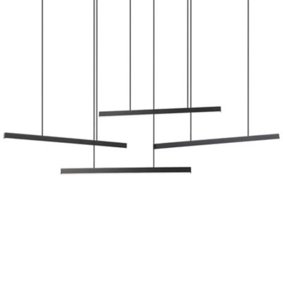 Eglo Lindoza LED Multi-Light Pendant Light - Color: Black - Size: 4 light -