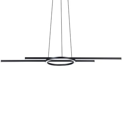 Eglo Zillerio LED Linear Chandelier Light - Color: Black - 206017A