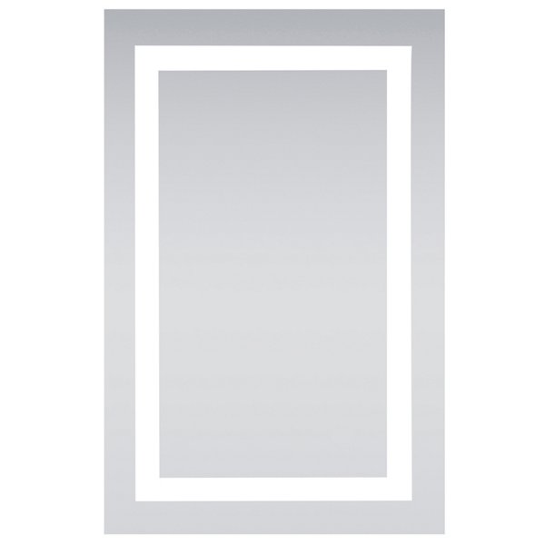 Huxe Elire LED Rectangle Mirror - Color: White - Size: 20"" x 30