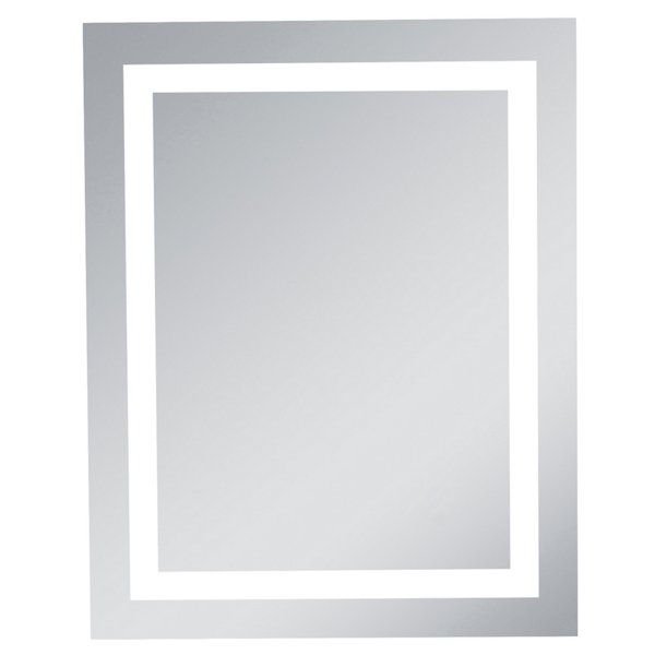 Huxe Elire LED Rectangle Mirror - Color: White - Size: 24"" x 30