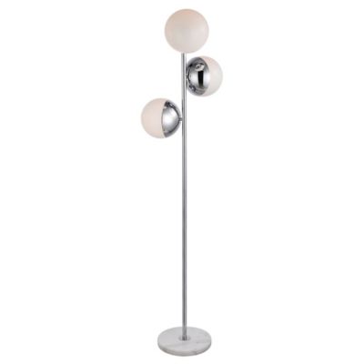 Huxe Elenore 3 Light Floor Lamp - Color: Silver