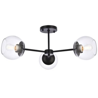 Huxe Brias Flushmount Light - Color: Clear - Size: 3 light