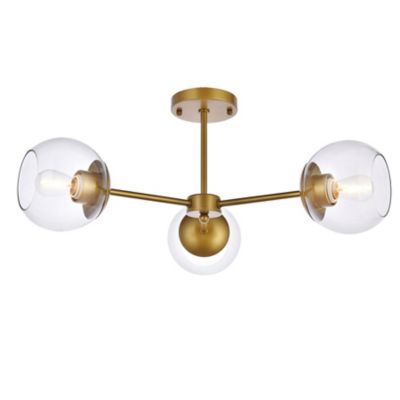 Huxe Brias Flushmount Light - Color: Clear - Size: 3 light