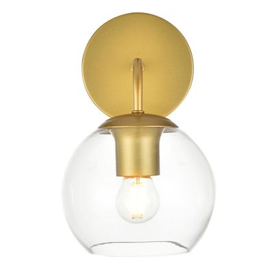 Huxe Genesio Bath Wall Sconce - Color: Brass - Size: 1 light