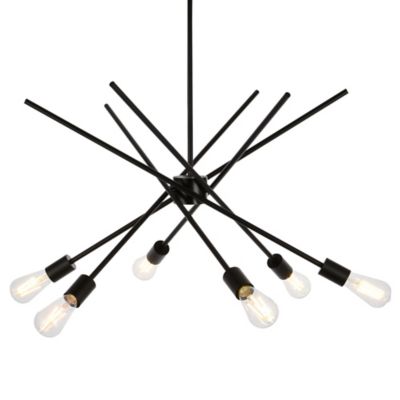 Huxe Armina Pendant Light - Color: Black - Size: 6 light