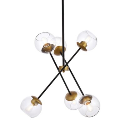 Huxe Azel Pendant Light - Color: Clear - Size: 6 light