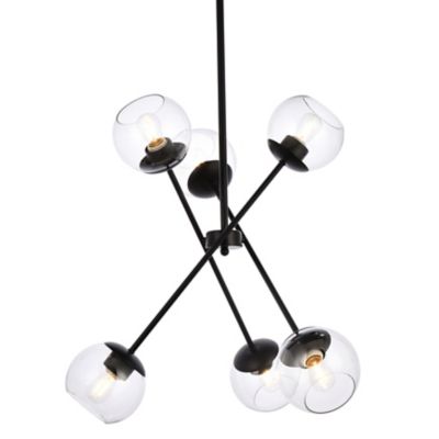 Huxe Azel Pendant Light - Color: Clear - Size: 6 light