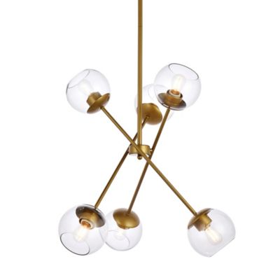 Huxe Azel Pendant Light - Color: Clear - Size: 6 light