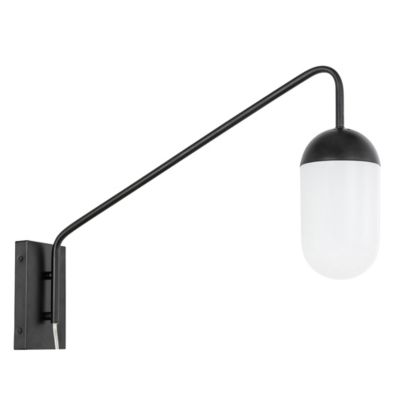 Huxe Kacio Bath Wall Sconce - Color: Black - Size: Medium