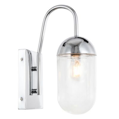 Huxe Kacio Bath Wall Sconce - Color: Silver - Size: Small