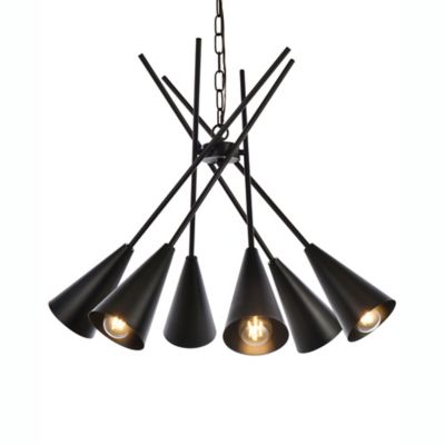 Huxe Casenta Pendant Light - Color: Black - Size: 6 light