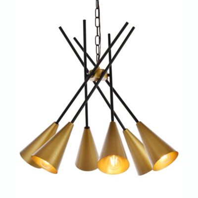 Huxe Casenta Pendant Light - Color: Black - Size: 6 light