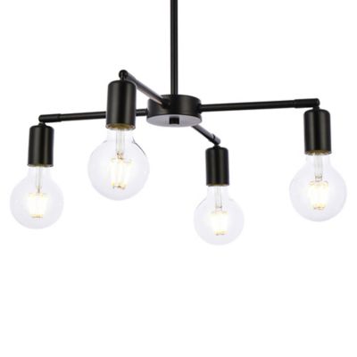 Huxe Cadaz Chandelier - Color: Black - Size: 4 light