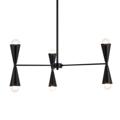 Huxe Cadaz Up and Downlight Chandelier - Color: Black - Size: 6 light