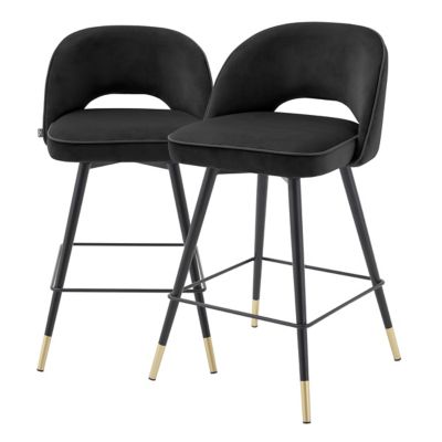 Eichholtz Cliff Counter Stool, Set of 2 - Color: Black - A114575