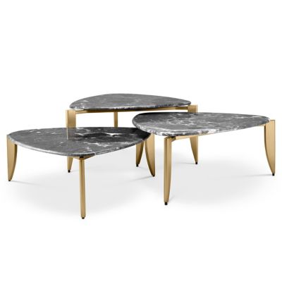 Eichholtz Reggioni Coffee Table, Set Of 3 - Color: Grey - 115050