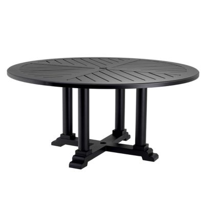 Eichholtz Bell Rive Round Outdoor Dining Table - Color: Black - Size: Large