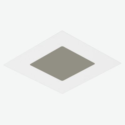 Visual Comfort Architectural 2 Inch Square Flangeless Flat LED Trim in Silver, Size: 2 ines