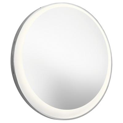 Offset Round LED Lighted Mirror