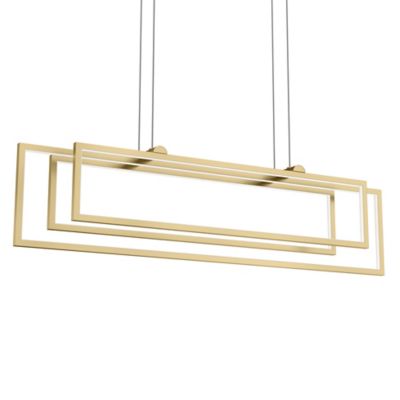 Elan Lighting Jestin LED Linear Chandelier - Color: Gold - Size: 3 light - 