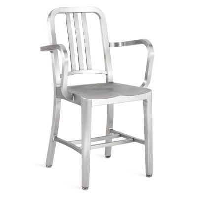 Emeco Navy Armchair - Color: Brushed Aluminum - 1006 A