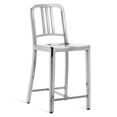 EMC893326 Emeco Navy Stool - Color: Silver - Size: Counter H sku EMC893326