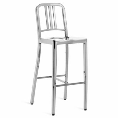 Emeco Navy Stool - Color: Silver - Size: Bar Height - 1006 30P