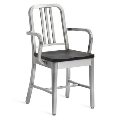 EMC2438769 Emeco Navy Armchair, Wooden Seat - Color: Silver - sku EMC2438769