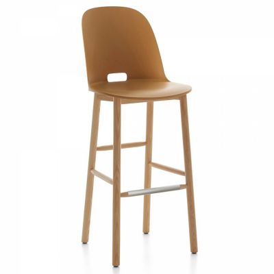 EMC895003 Emeco Alfi Stool, High Back - Color: Beige - Size: sku EMC895003