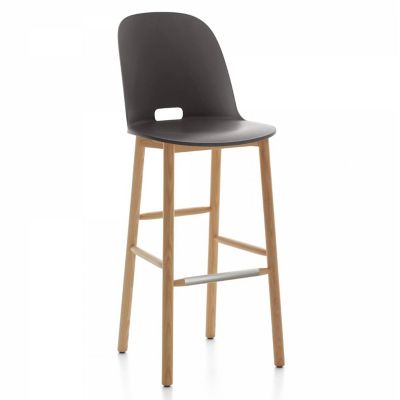 EMC894991 Emeco Alfi Stool, High Back - Color: Grey - Size:  sku EMC894991