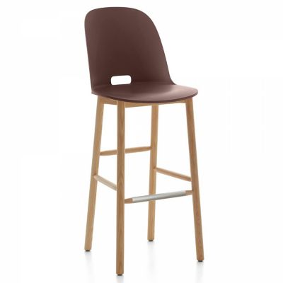 Emeco Alfi Stool, High Back - Color: Brown - Size: Bar - ALFI30AHDARKBROWN