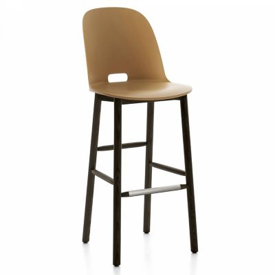 EMC895005 Emeco Alfi Stool, High Back - Color: Beige - Size: sku EMC895005