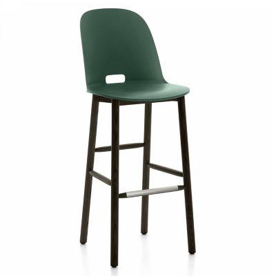 EMC894997 Emeco Alfi Stool, High Back - Color: Green - Size: sku EMC894997